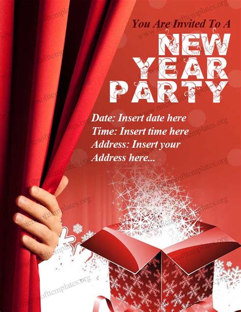 New Year Party Invitation Template | Free Invitation Templates | MS ...