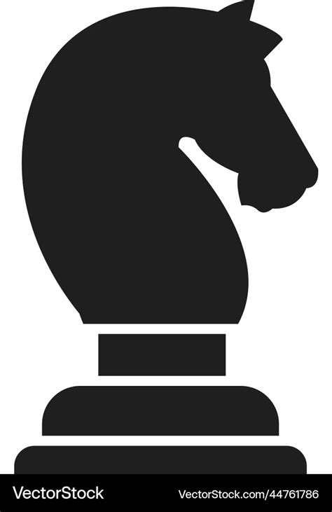 Chess symbol knight figure black horse icon Vector Image