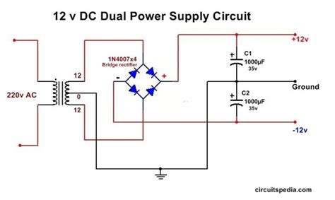 Dual Power Supply Circuit Diagram |12v,15v, 9v Regulated Dual Power Supply