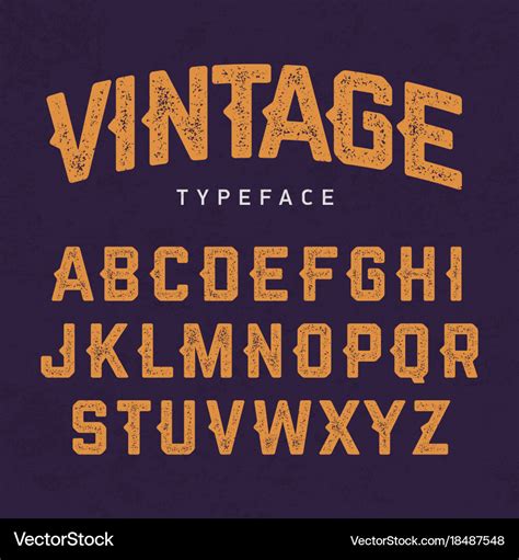 Vintage typeface retro style font Royalty Free Vector Image