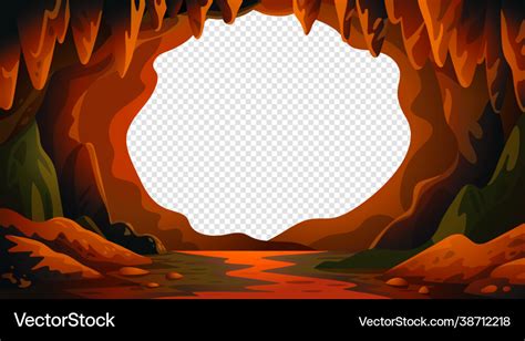 Cave background cartoon landscape Royalty Free Vector Image