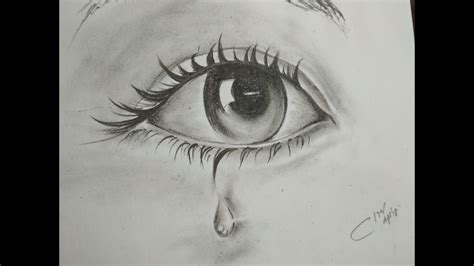 Sketch Of An Eye With Tears