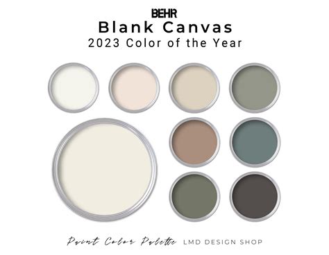 Behr Blank Canvas Paint Palette 2023 Color of the Year Whole House Paint Color Palette - Etsy