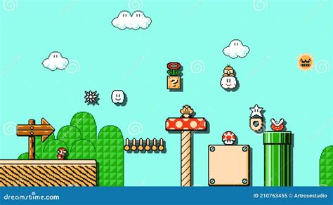 Art of Super Mario Bros 3 Classic Video Game, Pixel Design Vector Illustration Editorial Image ...