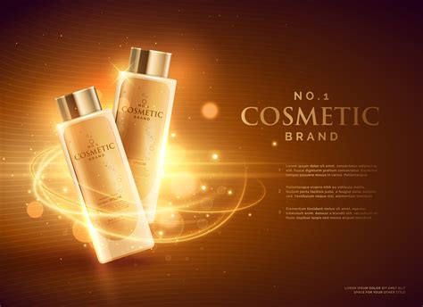 premium cosmetic brand advertising concept design with glitters - Download Free Vector Art ...