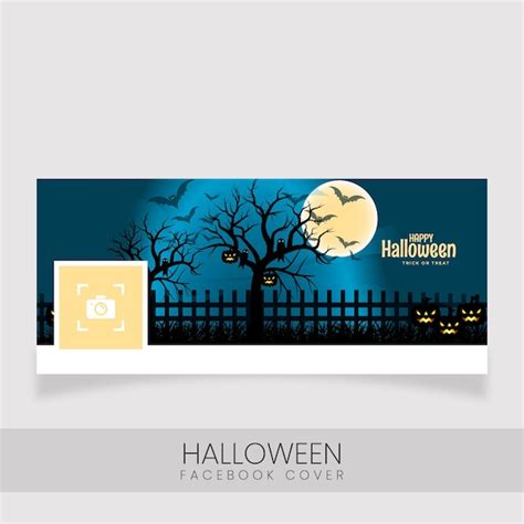 Premium Vector | Editable happy halloween facebook cover with pumpkins ...