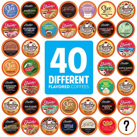 Two Rivers FLAVORED Coffee Pods for Keurig Brewer, Variety Pack, 40 ...