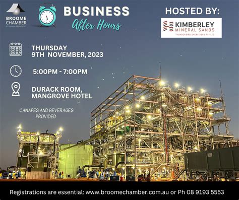 Business After Hours - Kimberley Mineral Sands | Broome Chamber of Commerce & Industry (Inc) on ...