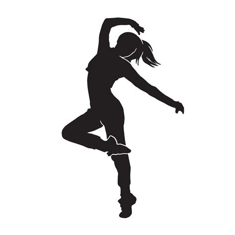 Female breakdance performer, street dancing, hip-hop dancer vector ...