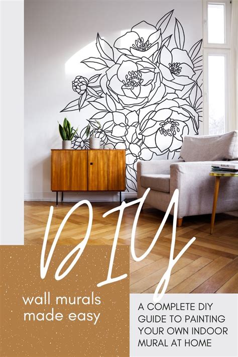 Easy Isolation DIY: Update your space with a hand-painted floral wall mural! | Wall murals diy ...