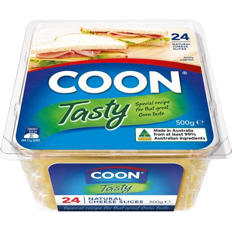 Coon Cheese Slices Tasty 500g | Woolworths