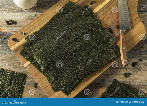 Organic Green Dry Roasted Seaweed Sheets Stock Photo - Image of crispy, plant: 101664658