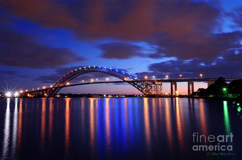 Bayonne Bridge At Night Photograph by Paul Ward