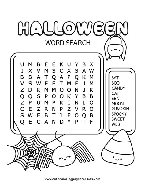 Halloween Word Search Printables - Cute Coloring Pages For Kids