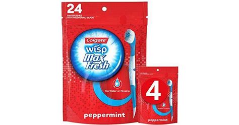 Colgate Max Fresh Wisp Disposable Mini Travel Toothbrushes, Peppermint Count • Price