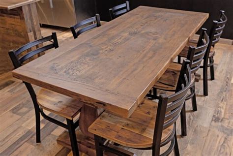 Solid Reclaimed Wood Table Tops with Breadboard Ends