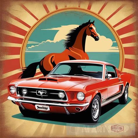 Vintage style Mustang Poster