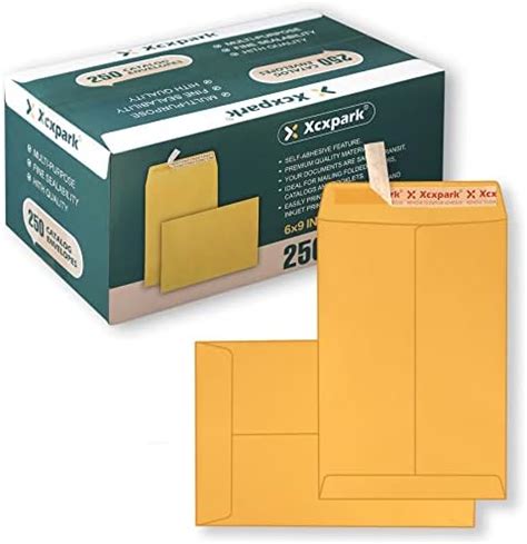 Xxcxpark 250 PCS 6x9 inches Security Catalog Envelopes Printable Self ...