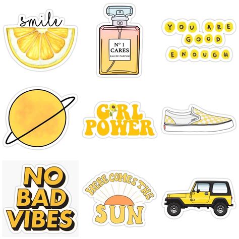 Aesthetic Stickers Printable Yellow ` Aesthetic Stickers Printable - Aesthetic Stickers ...