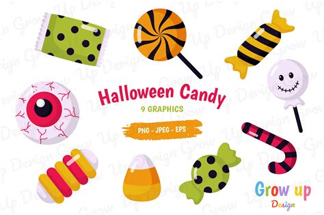 Candy Halloween Clipart Set Graphic by Grow up design · Creative Fabrica