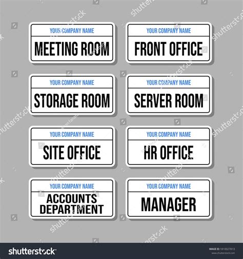 Office Room Signages Vector Template Design Stock Vector (Royalty Free ...