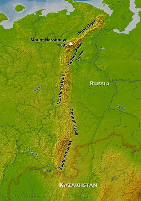 Ural Mountains map | Ural mountains, Map, Teaching geography