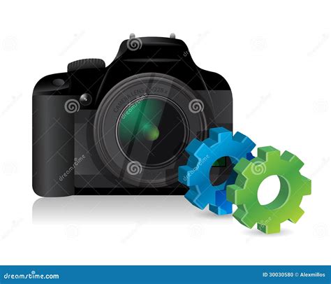 Camera with Industrial Gears Stock Illustration - Illustration of body, shape: 30030580