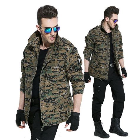 Men Army Camouflage Clothes Military Style Tactical Jackets For Men Pilot Coat US Army M65 101 ...