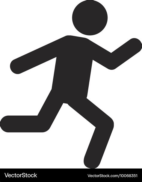 Person running silhouette icon Royalty Free Vector Image