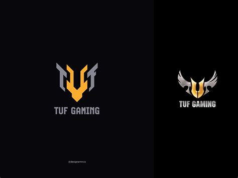 two logos for the gaming company tuf gaming, one with wings and the other with an