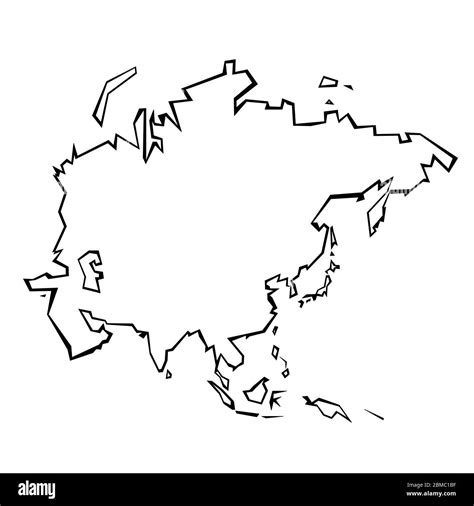 Asia map outline - continent shape sharp polygonal geometric style vector Stock Vector Image ...