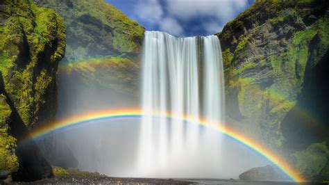 Cool Nature Waterfall Wallpaper Rainbow Photos