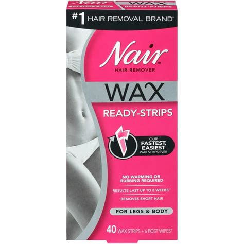 Nair Hair Remover Wax Ready- Strips for Legs & Body, 40 CT - Walmart ...