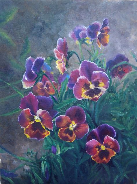 Pansy Oil painting