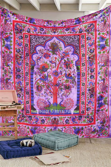 Queen Purple Tree Of Life Hippie Tapestry Wall Hanging Decor Art ...