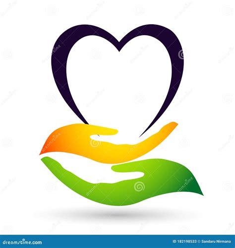 Helping Hands Love Heartcare Hands Logo Icon Vector Designs On White Background | CartoonDealer ...