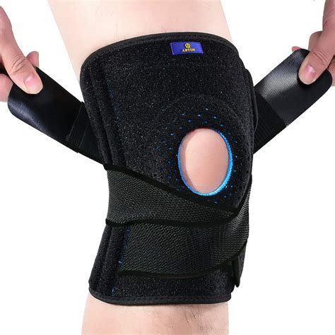 ABYON Adjustable Knee Braces for Knee Pain with Side Stabilizers for Man Women.Relieves Meniscus ...