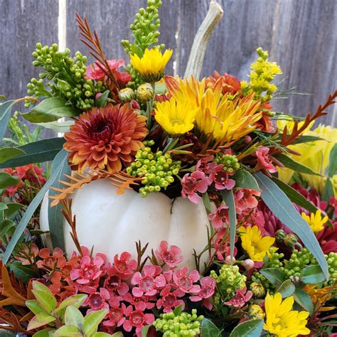 Fall Pumpkin Flower Arrangement in Olympia, WA | Specialty Floral Design