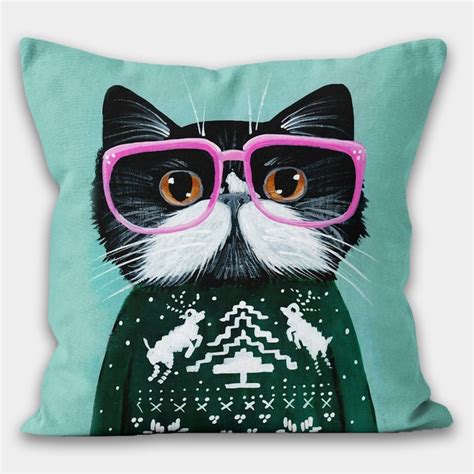 Cute Cat Pillow Covers Cat Pattern Cushion Case Housewarming - Etsy