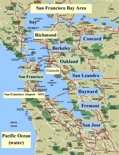 Map of San Francisco bay area cities - Map of San Francisco area ...