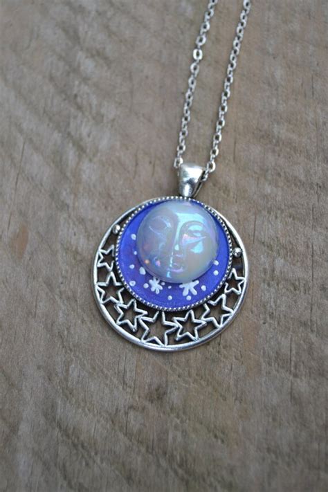 Items similar to Moon goddess necklace, moon face necklace, man in the ...