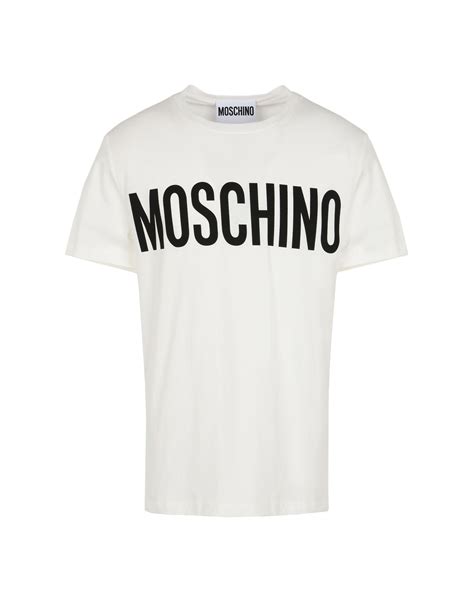 Moschino Logo Printed Cotton Jersey T-Shirt In White | ModeSens