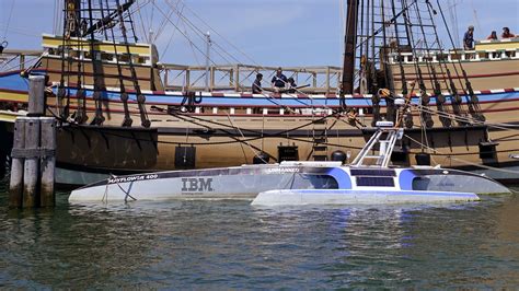 Crewless robotic Mayflower ship reaches Plymouth Rock | WBUR News