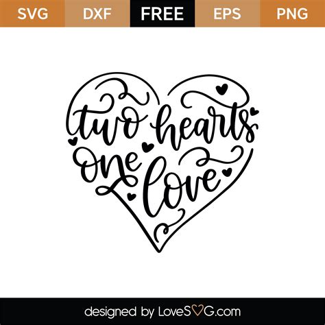 Free Two Hearts One Love SVG Cut File | Lovesvg.com