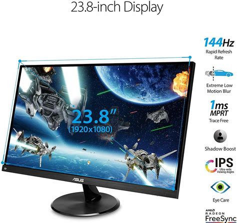 Asus VP249QGR 23.8” Gaming Monitor 144Hz Full HD (1920 x 1080) IPS 1ms FreeSync Extreme Low ...