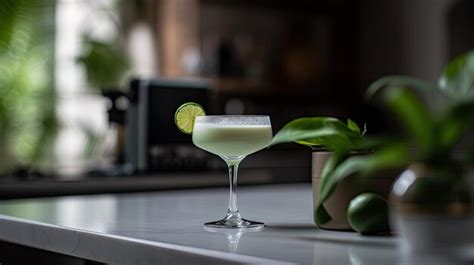 Premium AI Image | A white cocktail with a lime slice on the top