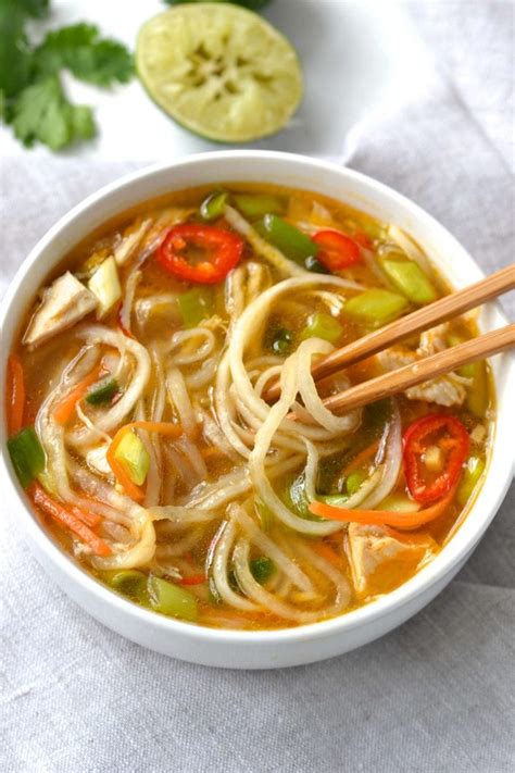 Spicy Asian Chicken, Veggie & Noodle Soup| Every Last Bite