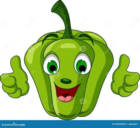 Green Pepper Vegetable Cartoon Illustration | CartoonDealer.com #30217367