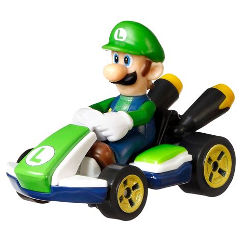 Hot Wheels Luigi Standard Kart Vehicle - Mario Track Race Die-Cast Toy - Walmart.com