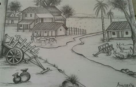 25 Idea Village Scene Drawing Sketch For Beginner - Sketch Drawing Art